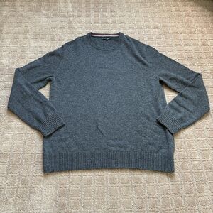Banana Republic Merino Wool Sweater Mens XL Gray Knit Classic Pull Over Preppy